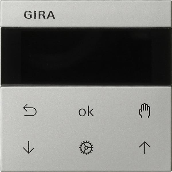 GIRA - S3000 Jal.- + Schaltuhr Display System 55 Edelstahl(lack.)