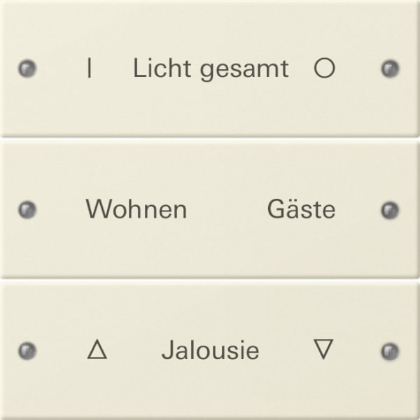 GIRA - Wippenset 3f beschr. System 55 Cremeweiß(lack.)