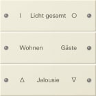 GIRA - Wippenset 3f beschr. System 55 Cremeweiß(lack.)