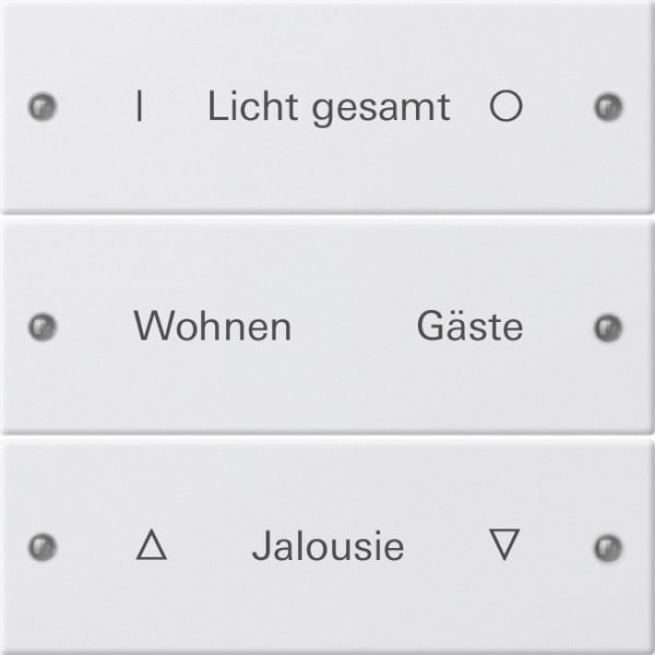 GIRA - Wippenset 3f beschr. System 55 Reinweiß(lack.)