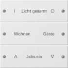 GIRA - Wippenset 3f beschr. System 55 Reinweiß(lack.)
