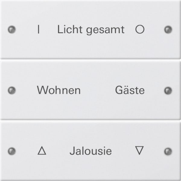 GIRA - Wippenset 3f beschr. System 55 Reinweiß m(lack.)