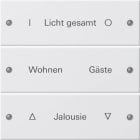 GIRA - Wippenset 3f beschr. System 55 Reinweiß m(lack.)