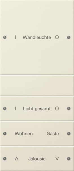 GIRA - Wippenset 4f (1+3) beschr. System 55 Cremeweiß(lack.)