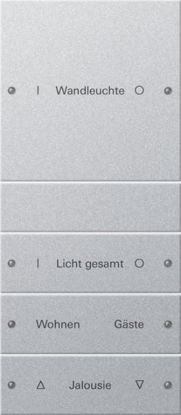 GIRA - Wippenset 4f (1+3) beschr. System 55 F Alu(lack.)