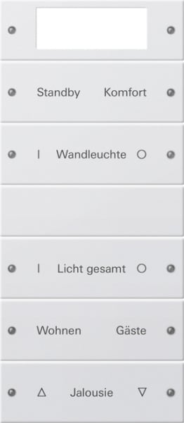 GIRA - Wippenset 5f Plus (2+3) beschr. System 55 Reinweiß(lack.)