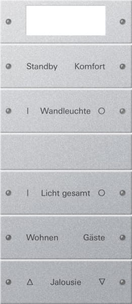GIRA - Wippenset 5f Plus (2+3) beschr. System 55 F Alu(lack.)