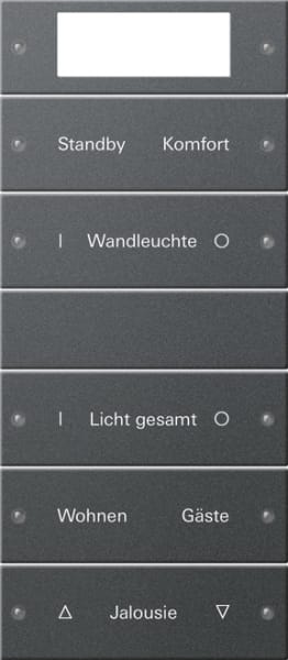 GIRA - Wippenset 5f Plus (2+3) beschr. System 55 Anthrazit(lack.)