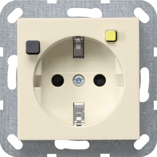 GIRA - FI-Schutzsteckd. 30 mA SH System 55 Cremeweiß