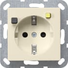 GIRA - FI-Schutzsteckd. 30 mA SH System 55 Cremeweiß