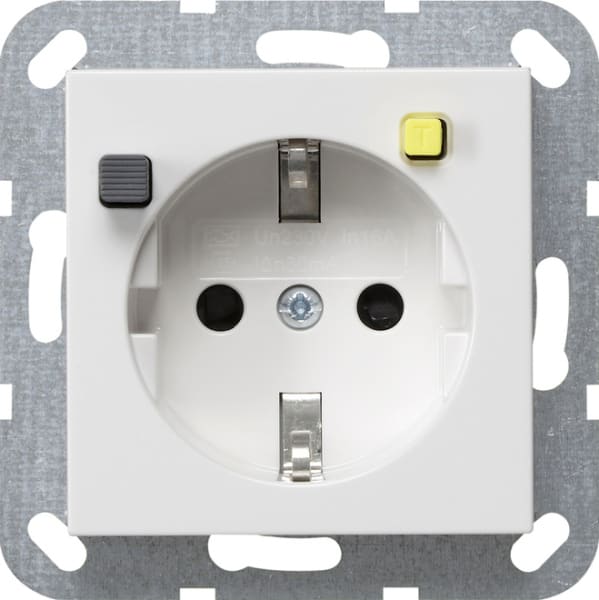 GIRA - FI-Schutzsteckd. 30 mA SH System 55 Reinweiß