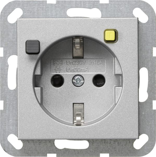 GIRA - FI-Schutzsteckd. 30 mA SH System 55 F Alu