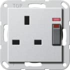 GIRA - Steckd. BS 13 A gesch. Kontroll + SH System 55 F Alu