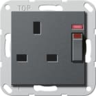 GIRA - Steckd. BS 13 A gesch. Kontroll + SH System 55 Anthrazit