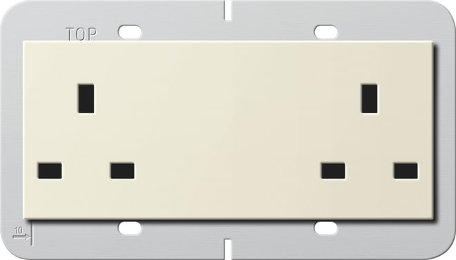 GIRA - 2f-Steckd. BS 13 A SH System 55 BS 80 Cremeweiß