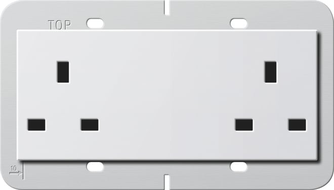 GIRA - 2f-Steckd. BS 13 A SH System 55 BS 80 Reinweiß