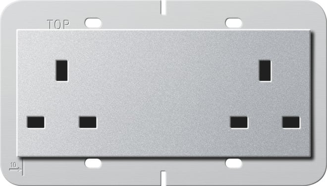 GIRA - 2f-Steckd. BS 13 A SH System 55 BS 80 F Alu