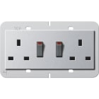 GIRA - 2f-Steckd. BS 13 A gesch. + SH System 55 BS 80 F Alu