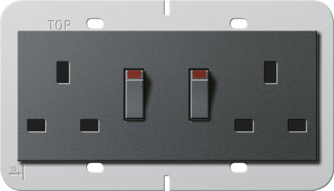 GIRA - 2f-Steckd. BS 13 A gesch. + SH System 55 BS 80 Anthrazit