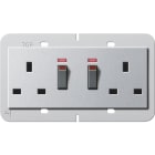 GIRA - 2f-Steckd. BS 13 A gesch. Kontroll + SH System 55 BS 80 F Alu