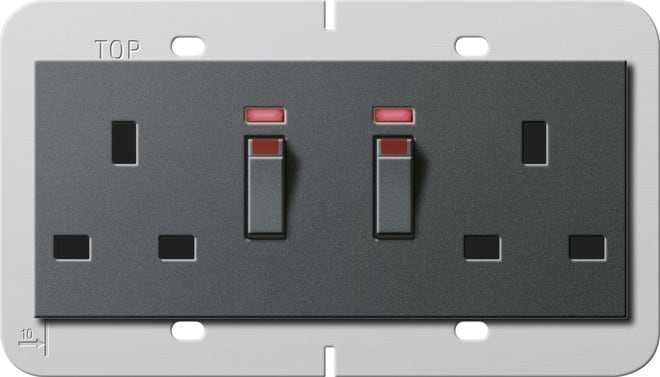 GIRA - 2f-Steckd. BS 13 A gesch. Kontroll + SH System 55 BS 80 Anthrazit