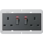GIRA - 2f-Steckd. BS 13 A gesch. Kontroll + SH System 55 BS 80 Anthrazit