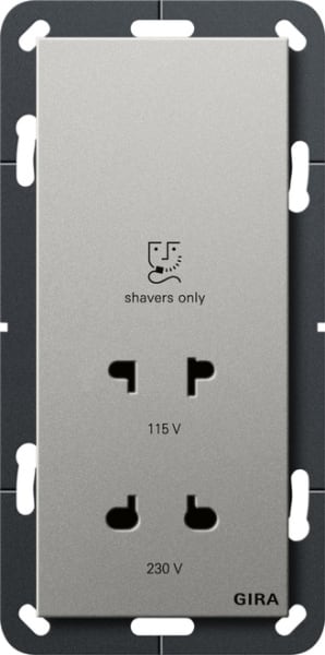 GIRA - Rasiersteckd. 115 - 230 V System 55 Edelstahl(lack.)