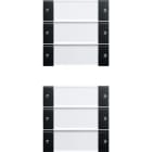 GIRA - Wippenset 6f (3+3) Beschriftungsfeld System 55 Klar/Schwarz matt