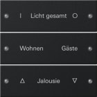 GIRA - Wippenset 3f beschr. System 55 Schwarz m(lack.)