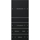 GIRA - Wippenset 4f (1+3) beschr. System 55 Schwarz m(lack.)