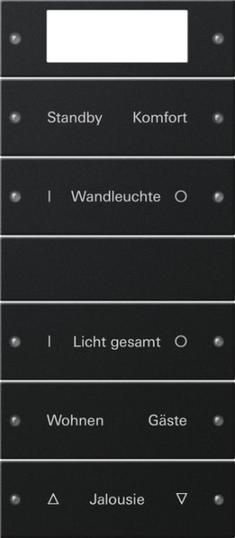 GIRA - Wippenset 5f Plus (2+3) beschr. System 55 Schwarz m(lack.)