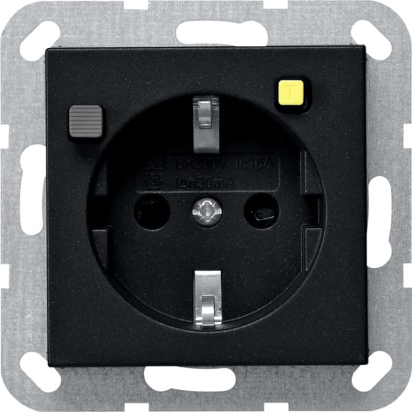 GIRA - FI-Schutzsteckd. 30 mA SH System 55 Schwarz m
