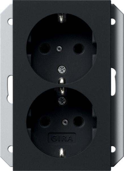 GIRA - SCHUKO 2f SH f. UP-Dose 1,5f System 55 Schwarz m