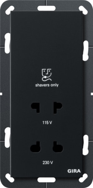 GIRA - Rasiersteckd. 115 - 230 V System 55 Schwarz m
