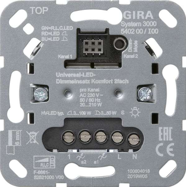 GIRA - S3000 Uni-LED-Dimmeins. Komfort 2f Einsatz