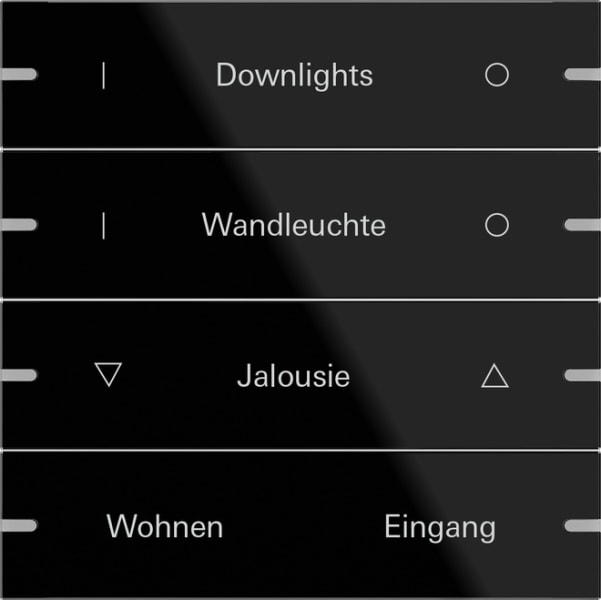 GIRA - Wippenset 4f individuell Tastsensor 4 TS4 G Schwarz