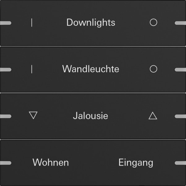 GIRA - Wippenset 4f individuell Tastsensor 4 TS4 Schwarz matt(lack.)