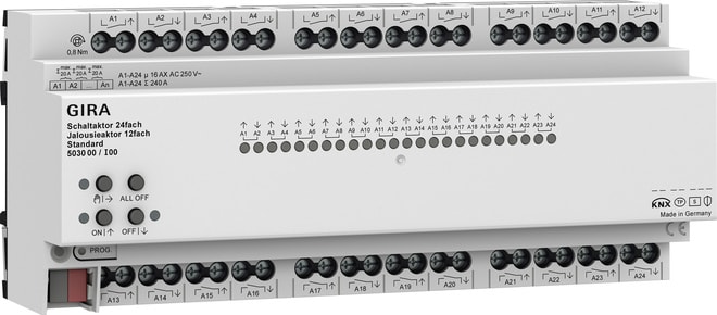 GIRA - Schaltaktor / Jalousieaktor 24f/12f 16 A REG Std KNX Secure
