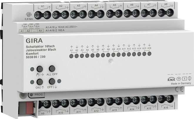 GIRA - Schaltaktor / Jalousieaktor 16f/8f 16 A REG Kmf KNX Secure