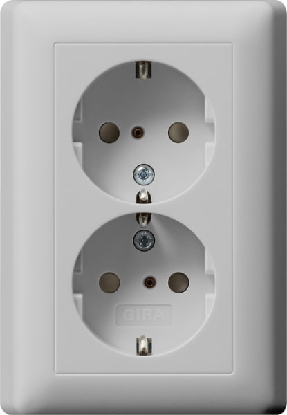 GIRA - SCHUKO 2f SH + Vollpl. System 55 Grau m