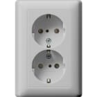 GIRA - SCHUKO 2f SH + Vollpl. System 55 Grau m
