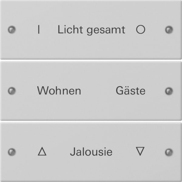 GIRA - Wippenset 3f beschr. System 55 Grau m(lack.)