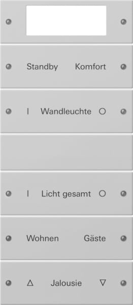 GIRA - Wippenset 5f Plus (2+3) beschr. System 55 Grau m(lack.)