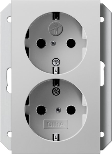 GIRA - SCHUKO 2f SH f. UP-Dose 1f System 55 Grau m