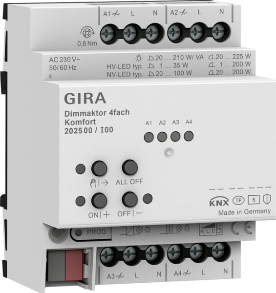 GIRA - Dimmaktor 4f REG Komfort KNX Secure