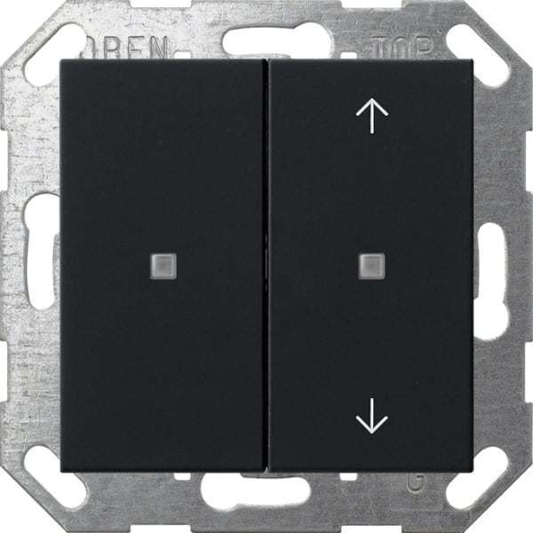 GIRA - KNX Taster Wippe 2f unbedruckt/Pfeile System 55 Schwarz matt