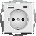 GIRA - SCHUKO SH USB-Spannungsvers. 2f Typ A/C System 55 Reinweiß m