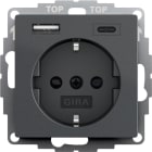 GIRA - SCHUKO SH USB-Spannungsvers. 2f Typ A/C System 55 Anthrazit