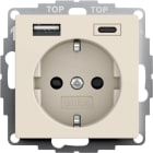 GIRA - SCHUKO SH USB-Spannungsvers. 2f Typ A/C System 55 Cremeweiß