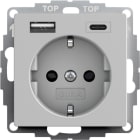 GIRA - SCHUKO SH USB-Spannungsvers. 2f Typ A/C System 55 Grau m